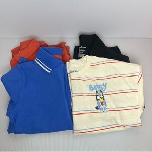 NWT Boys Bluey Striped T-Shirt with assorted polo t-shirt bundle size 4 to 5